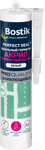 Изображение товара Герметик акриловый Bostik Perfect Seal Акрил Шпаклевочный Быстрый (280мл, белый)