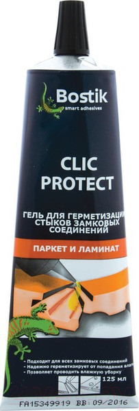 Изображение товара Гель для герметизации замков ламината и паркета Bostik Clic Protect для защиты стыков замковых соединений (125мл)