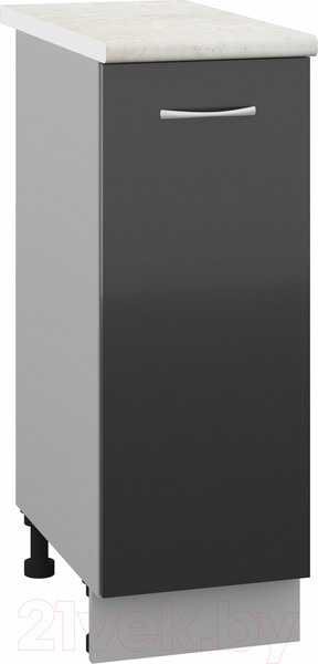 Изображение товара Шкаф-стол кухонный Кортекс-мебель Корнелия Лира НШ30р (черный/королевский опал)