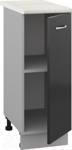 Изображение товара Шкаф-стол кухонный Кортекс-мебель Корнелия Лира НШ30р (черный/королевский опал)