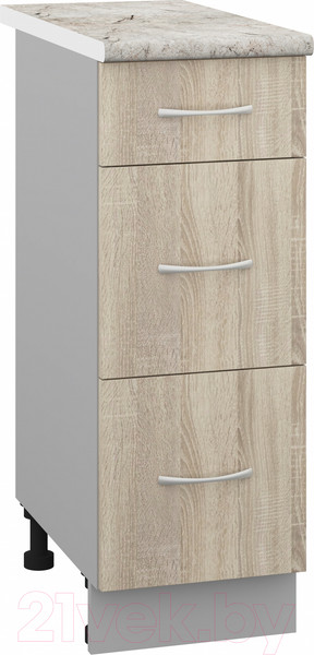 Изображение товара Шкаф-стол кухонный Кортекс-мебель Кортекс-мебель Корнелия Лира НШ30р3ш (дуб сонома/марсель)