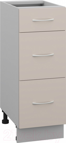 Изображение товара Шкаф-стол кухонный Кортекс-мебель Корнелия Лира НШ30р3ш без столешницы (капучино)