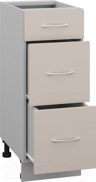 Изображение товара Шкаф-стол кухонный Кортекс-мебель Корнелия Лира НШ30р3ш без столешницы (капучино)