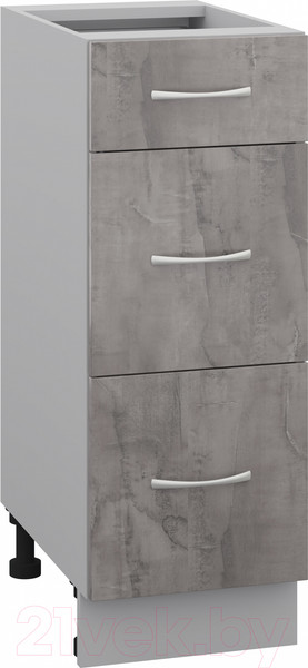 Изображение товара Шкаф-стол кухонный Кортекс-мебель Корнелия Лира НШ30р3ш без столешницы (оникс)