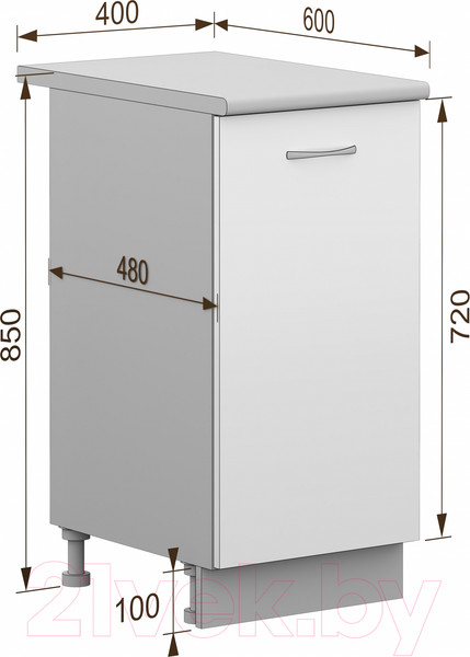 Изображение товара Шкаф-стол кухонный Кортекс-мебель Корнелия Лира НШ40р (сирень/мадрид)