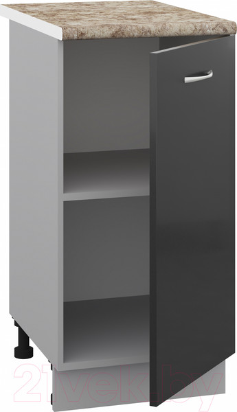 Изображение товара Шкаф-стол кухонный Кортекс-мебель Корнелия Лира НШ40р (черный/мадрид)