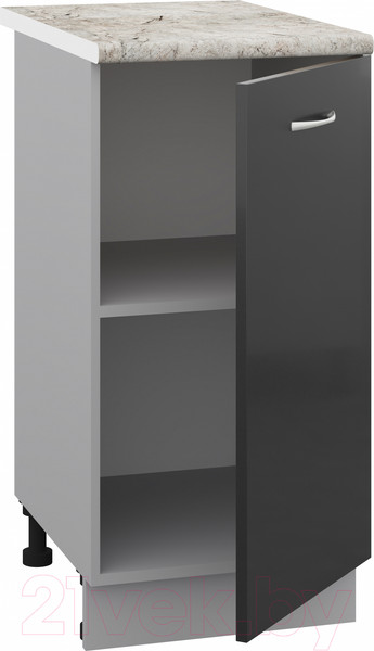 Изображение товара Шкаф-стол кухонный Кортекс-мебель Корнелия Лира НШ40р (черный/марсель)