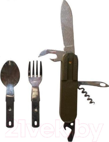 Изображение товара Набор столовых приборов походных Дружба ДМ-370 (7-в-1 в чехле)