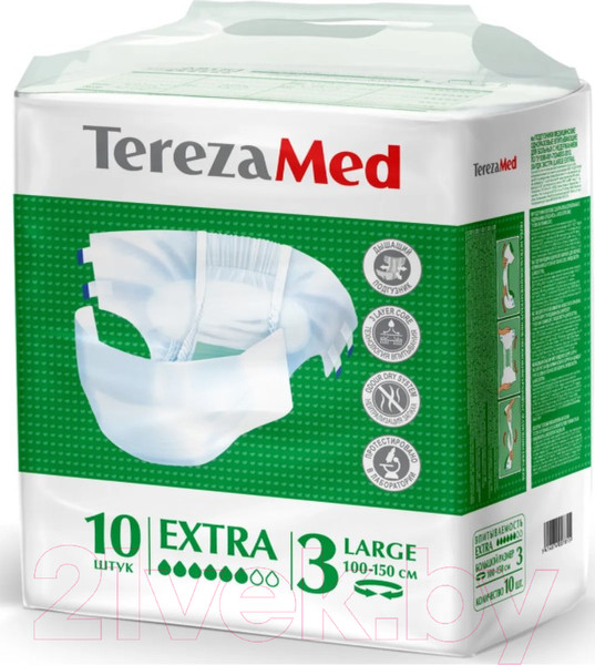 Изображение товара Подгузники для взрослых Tereza Med Одноразовые Large Extra №3 (10шт)