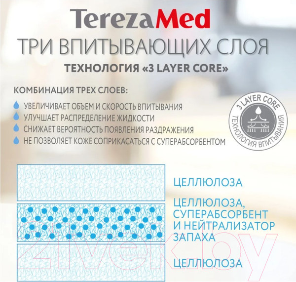 Изображение товара Подгузники для взрослых Tereza Med Одноразовые Large Extra №3 (10шт)