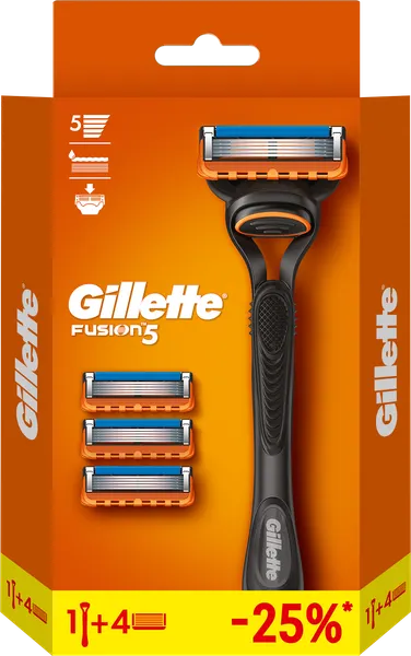 Изображение товара Бритвенный станок Gillette Fusion Бритва с кассетой+Сменные кассеты для бритья (4шт)