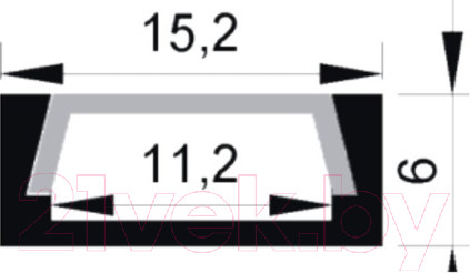Изображение товара Профиль для светодиодной ленты JAZZway PAL 1506 / 1009609 (2м)