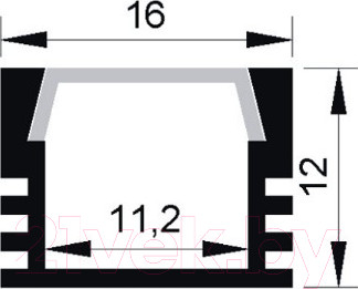 Изображение товара Профиль для светодиодной ленты JAZZway PAL 1612 / 1009647 (2м)