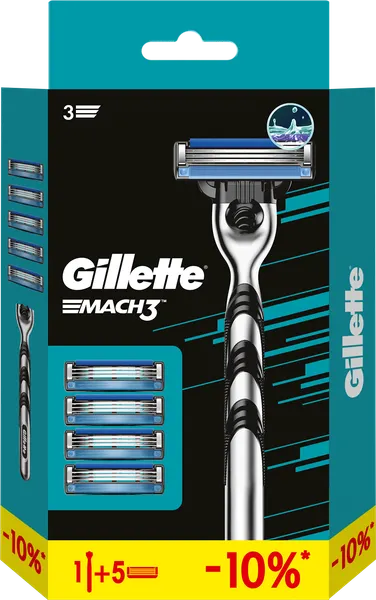 Изображение товара Бритвенный станок Gillette Mach3 (+ 4 кассеты)