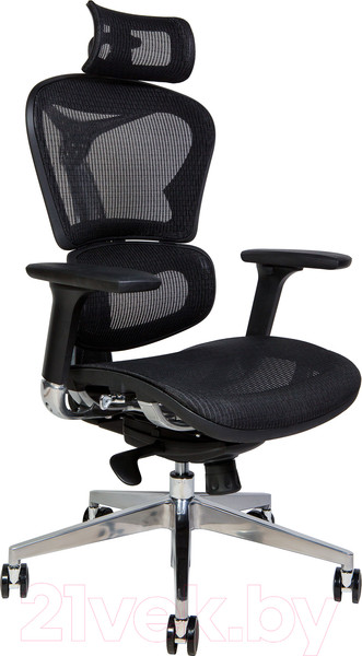 Изображение товара Кресло офисное Norden Hero Black / YS-0810H-T(E+E) (черный пластик/черная ткань)