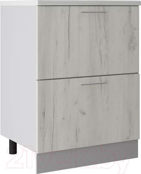 Изображение товара Шкаф-стол кухонный Артём-Мебель 600мм СН-114.16-Ш (ДСП дуб крафт белый)