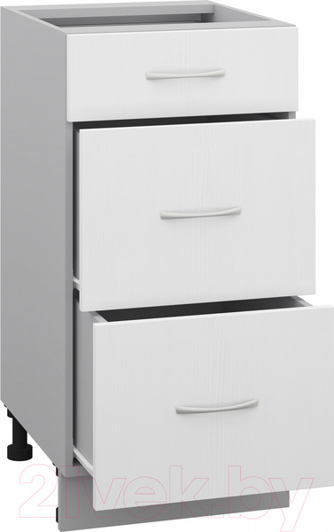 Изображение товара Шкаф-стол кухонный Кортекс-мебель Корнелия Лира НШ40р3ш без столешницы (белый)
