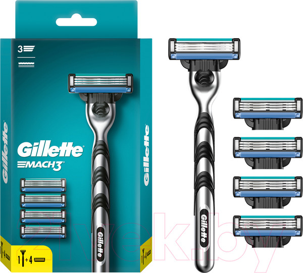 Изображение товара Бритвенный станок Gillette Mach3  (+ 3 кассеты)