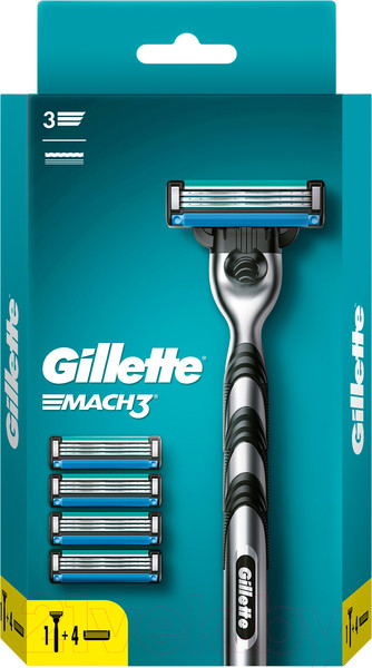 Изображение товара Бритвенный станок Gillette Mach3  (+ 3 кассеты)