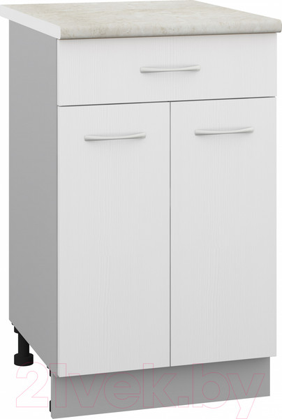 Изображение товара Шкаф-стол кухонный Кортекс-мебель Корнелия Лира НШ50р1ш (белый/королевский опал)