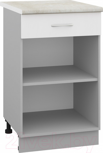 Изображение товара Шкаф-стол кухонный Кортекс-мебель Корнелия Лира НШ50р1ш (белый/королевский опал)