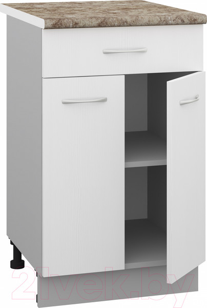Изображение товара Шкаф-стол кухонный Кортекс-мебель Корнелия Лира НШ50р1ш (белый/мадрид)