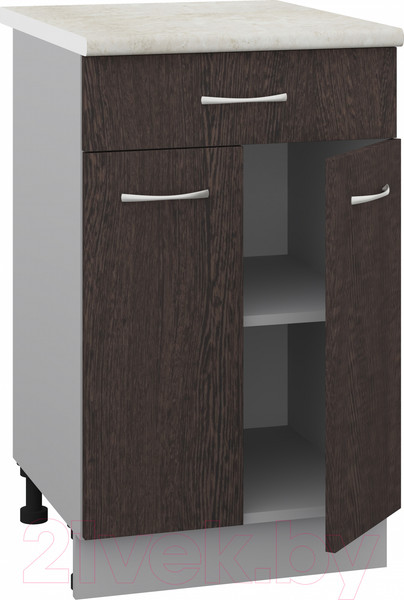 Изображение товара Шкаф-стол кухонный Кортекс-мебель Корнелия Лира НШ50р1ш (венге/королевский опал)