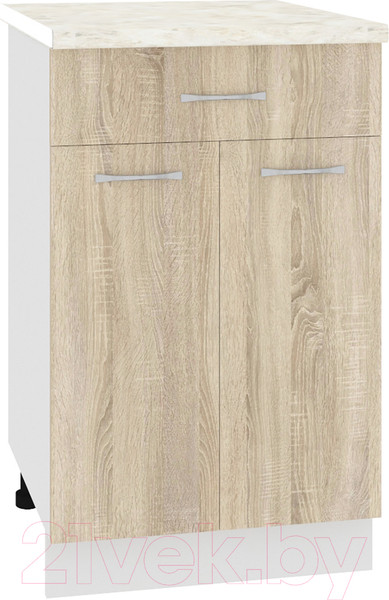 Изображение товара Шкаф-стол кухонный Кортекс-мебель Корнелия Лира НШ50р1ш (дуб сонома/королевский опал)