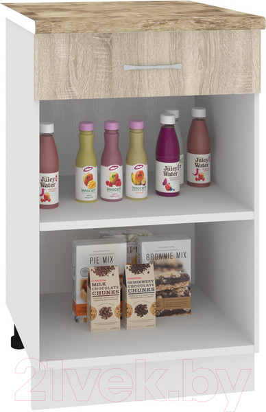 Изображение товара Шкаф-стол кухонный Кортекс-мебель Корнелия Лира НШ50р1ш (дуб сонома/мадрид)