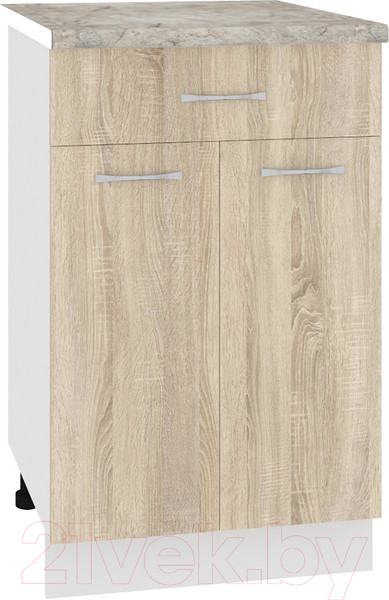 Изображение товара Шкаф-стол кухонный Кортекс-мебель Корнелия Лира НШ50р1ш (дуб сонома/марсель)