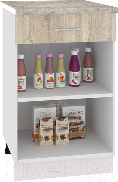 Изображение товара Шкаф-стол кухонный Кортекс-мебель Корнелия Лира НШ50р1ш (дуб сонома/марсель)