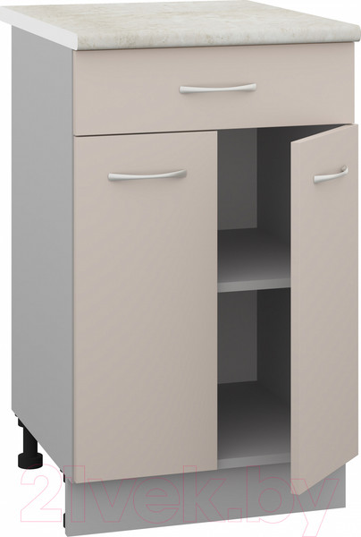 Изображение товара Шкаф-стол кухонный Кортекс-мебель Корнелия Лира НШ50р1ш (капучино/королевский опал)