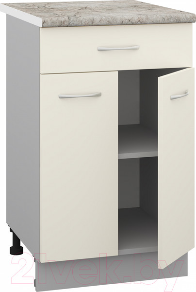 Изображение товара Шкаф-стол кухонный Кортекс-мебель Корнелия Лира НШ50р1ш (крем/марсель)
