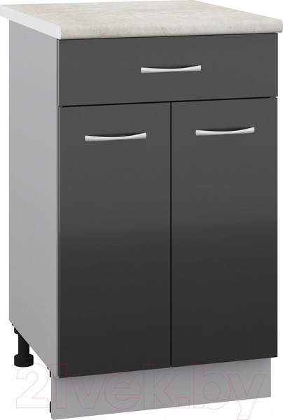 Изображение товара Шкаф-стол кухонный Кортекс-мебель Корнелия Лира НШ50р1ш (черный/королевский опал)