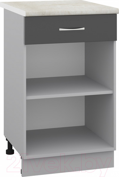 Изображение товара Шкаф-стол кухонный Кортекс-мебель Корнелия Лира НШ50р1ш (черный/королевский опал)