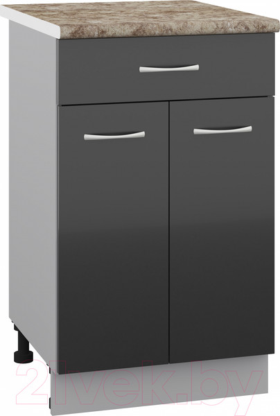 Изображение товара Шкаф-стол кухонный Кортекс-мебель Корнелия Лира НШ50р1ш (черный/мадрид)