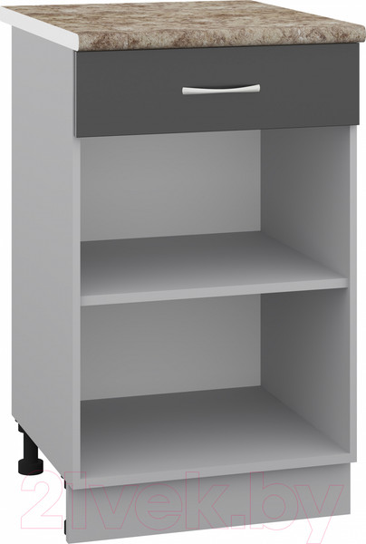 Изображение товара Шкаф-стол кухонный Кортекс-мебель Корнелия Лира НШ50р1ш (черный/мадрид)