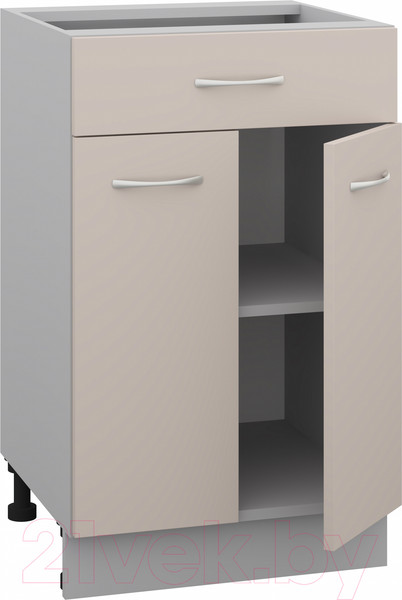 Изображение товара Шкаф-стол кухонный Кортекс-мебель Корнелия Лира НШ50р1ш без столешницы (капучино)