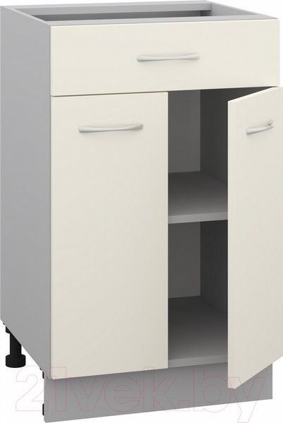 Изображение товара Шкаф-стол кухонный Кортекс-мебель Корнелия Лира НШ50р1ш без столешницы (крем)