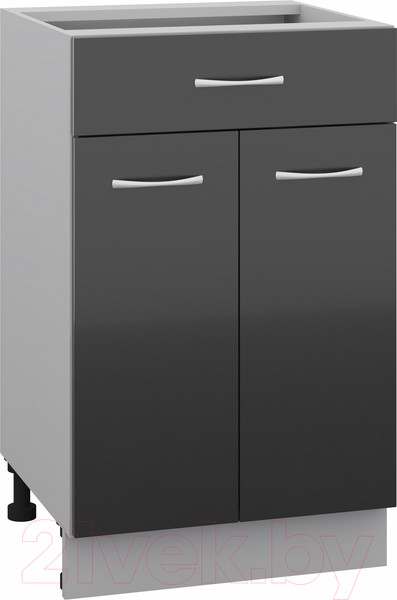 Изображение товара Шкаф-стол кухонный Кортекс-мебель Корнелия Лира НШ50р1ш без столешницы (черный)