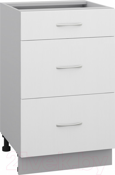 Изображение товара Шкаф-стол кухонный Кортекс-мебель Корнелия Лира НШ50р3ш без столешницы (белый)