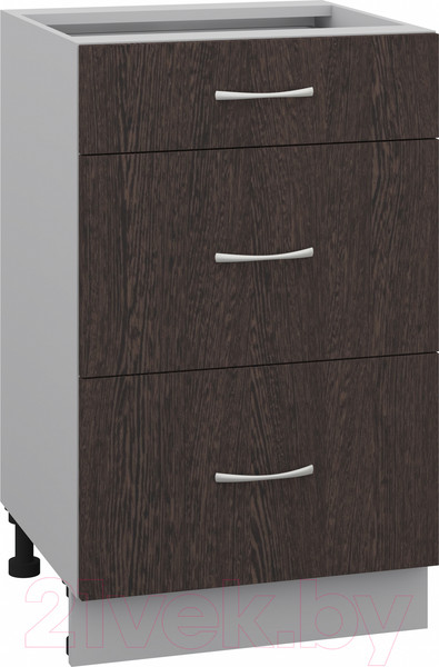 Изображение товара Шкаф-стол кухонный Кортекс-мебель Корнелия Лира НШ50р3ш без столешницы (венге)