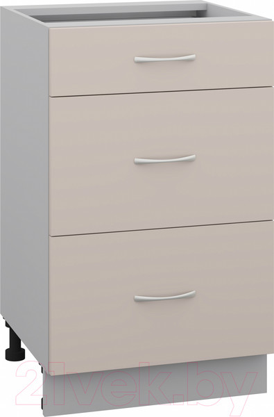 Изображение товара Шкаф-стол кухонный Кортекс-мебель Корнелия Лира НШ50р3ш без столешницы (капучино)