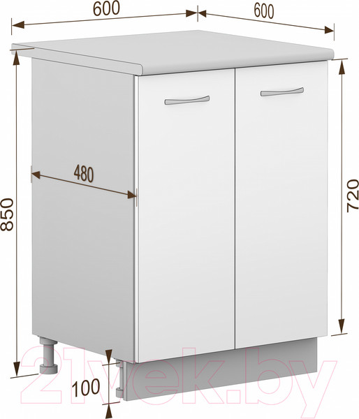 Изображение товара Шкаф-стол кухонный Кортекс-мебель Корнелия Лира НШ60р (оникс/мадрид)