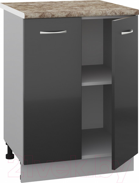 Изображение товара Шкаф-стол кухонный Кортекс-мебель Корнелия Лира НШ60р (черный/мадрид)