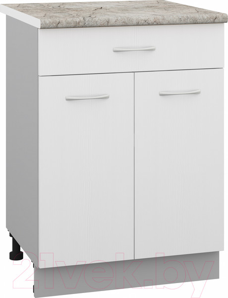 Изображение товара Шкаф-стол кухонный Кортекс-мебель Корнелия Лира НШ60р1ш (белый/марсель)