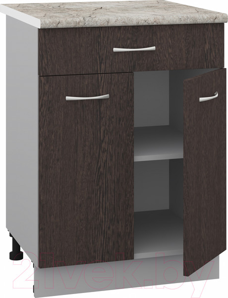 Изображение товара Шкаф-стол кухонный Кортекс-мебель Корнелия Лира НШ60р1ш (венге/марсель)