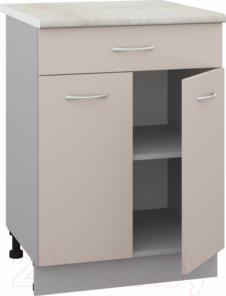 Изображение товара Шкаф-стол кухонный Кортекс-мебель Корнелия Лира НШ60р1ш (капучино/королевский опал)