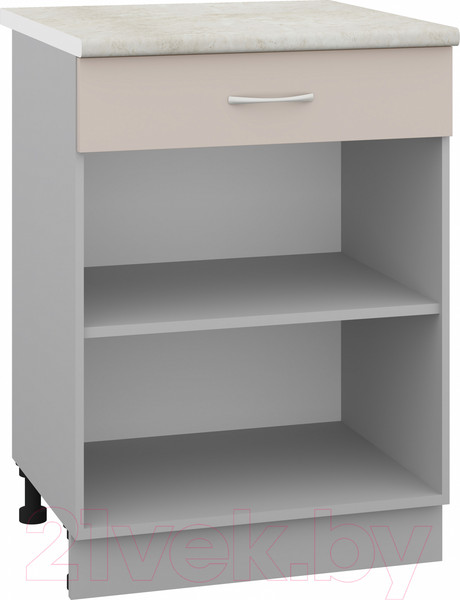 Изображение товара Шкаф-стол кухонный Кортекс-мебель Корнелия Лира НШ60р1ш (капучино/королевский опал)