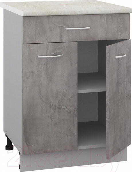Изображение товара Шкаф-стол кухонный Кортекс-мебель Корнелия Лира НШ60р1ш (оникс/королевский опал)